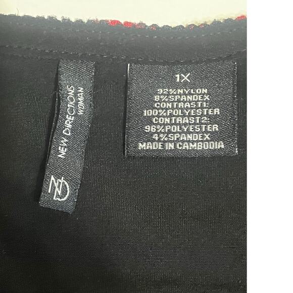 New Direction Red & Black Dark Fairy Style Top With Lining- Womens Size 1X-EUC - Picture 3 of 6